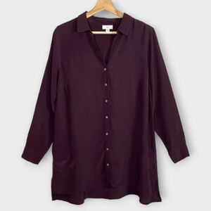 🦜 J Jill Woman's Long Tunic Shirt with Pockets Size Small Petite